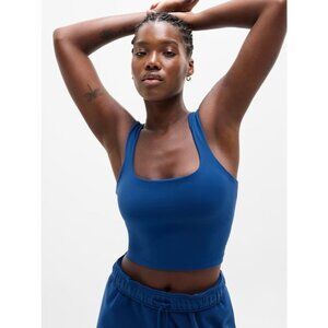 Athleta S Transcend Square Neck Crop Sports Bra Small  A-C Maritime